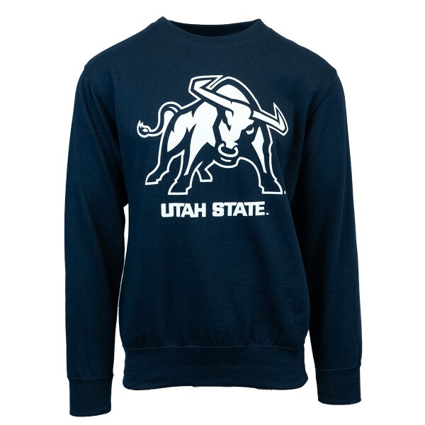 U-State Aggie Bull Fleece-Lined Crew Sweatshirt